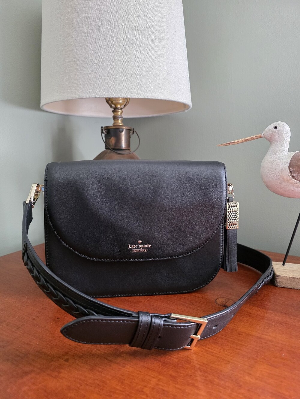 Kate Spade Ridley Street Skye Market Sample Black Leather Crossbody Bag